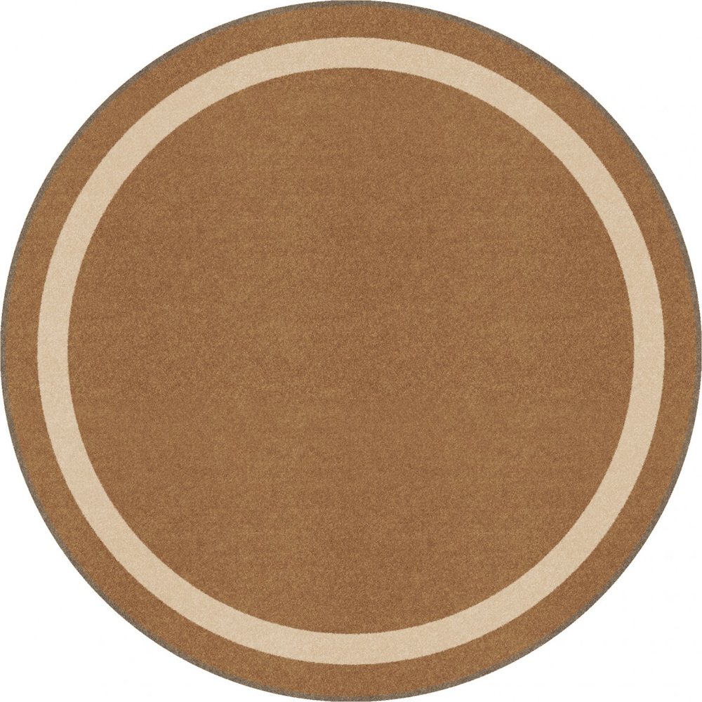 Kid Essentials Portrait 13'2" Round Area Rug in Color Mocha. Picture 1