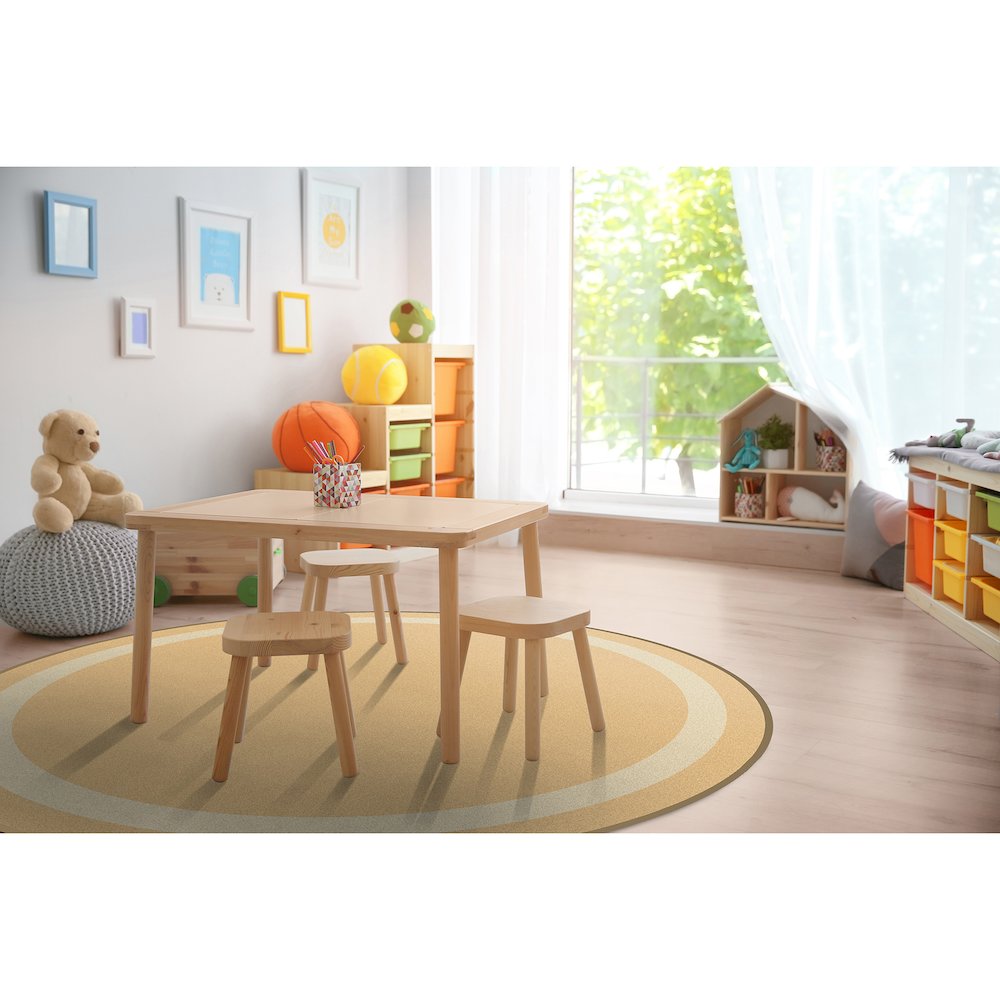 Kid Essentials Portrait 13'2" Round Area Rug in Color Sandstone. Picture 3