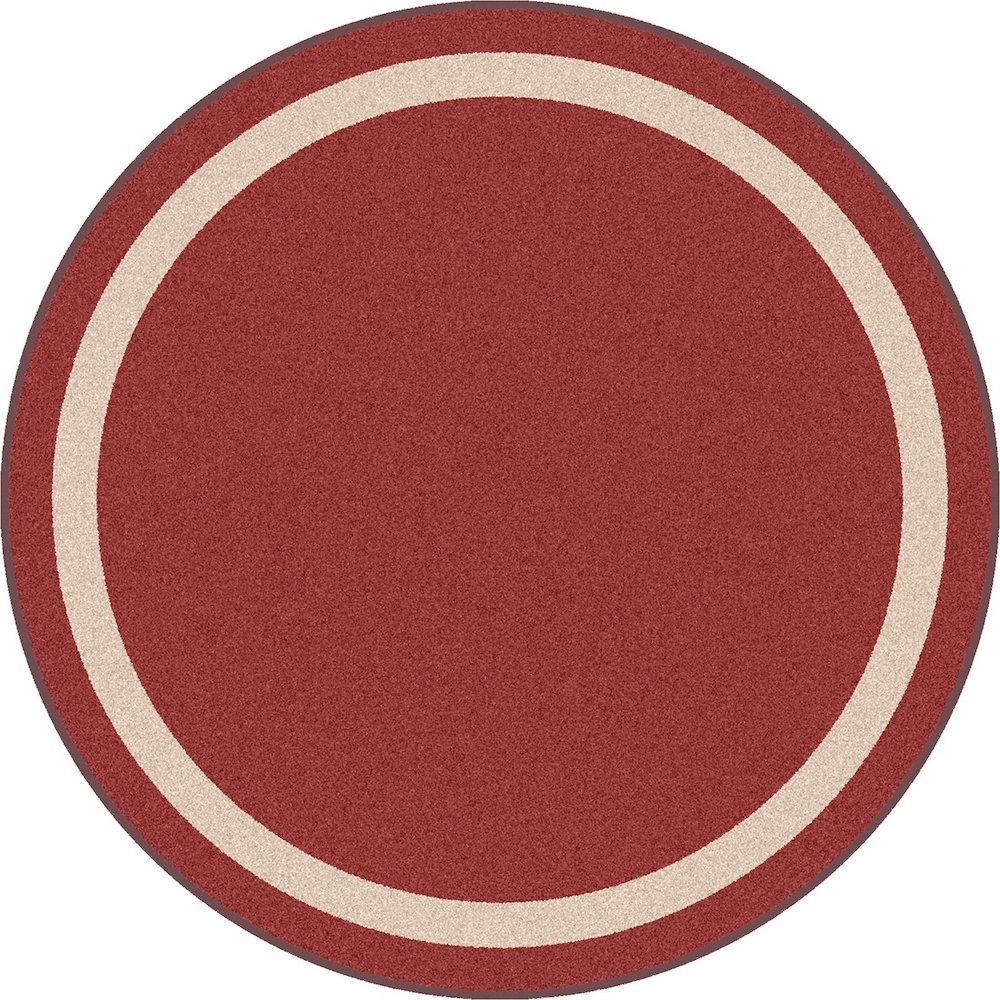 Kid Essentials Portrait 13'2" Round Area Rug in Color Wine. Picture 1