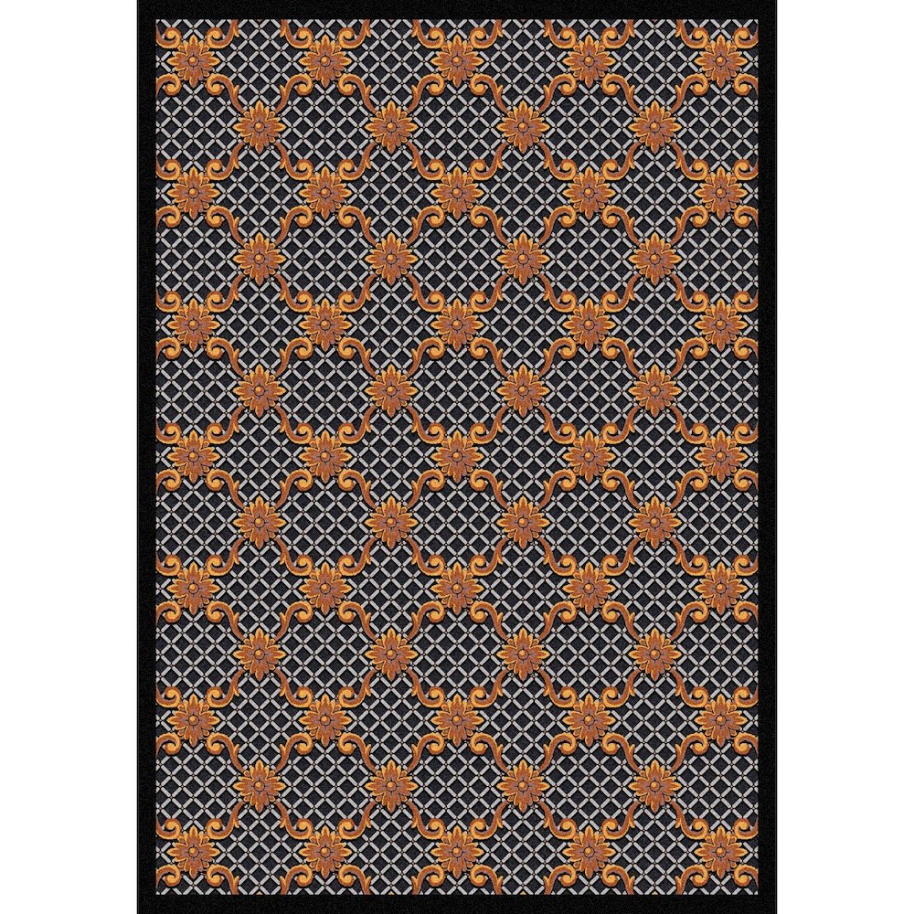 Any Day Matinee Queen Anne 7'8" x 10'9" Area Rug in Color Black. Picture 1