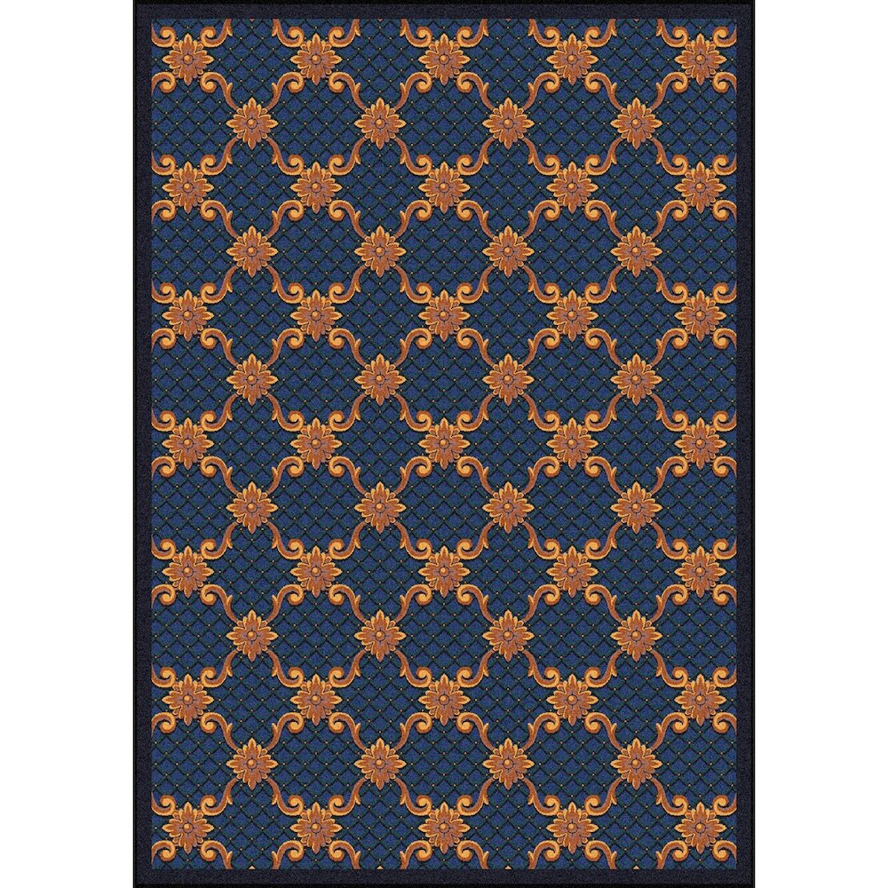 Any Day Matinee Queen Anne 7'8" x 10'9" Area Rug in Color Teal. Picture 1