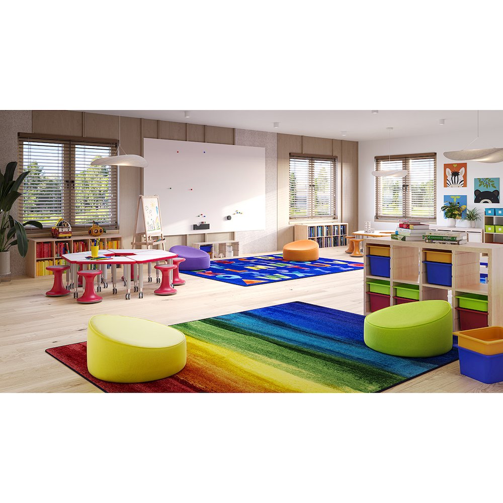 Kid Essentials Rainbow Magic 10'9" x 13'2" Area Rug in Color Rainbow. Picture 4