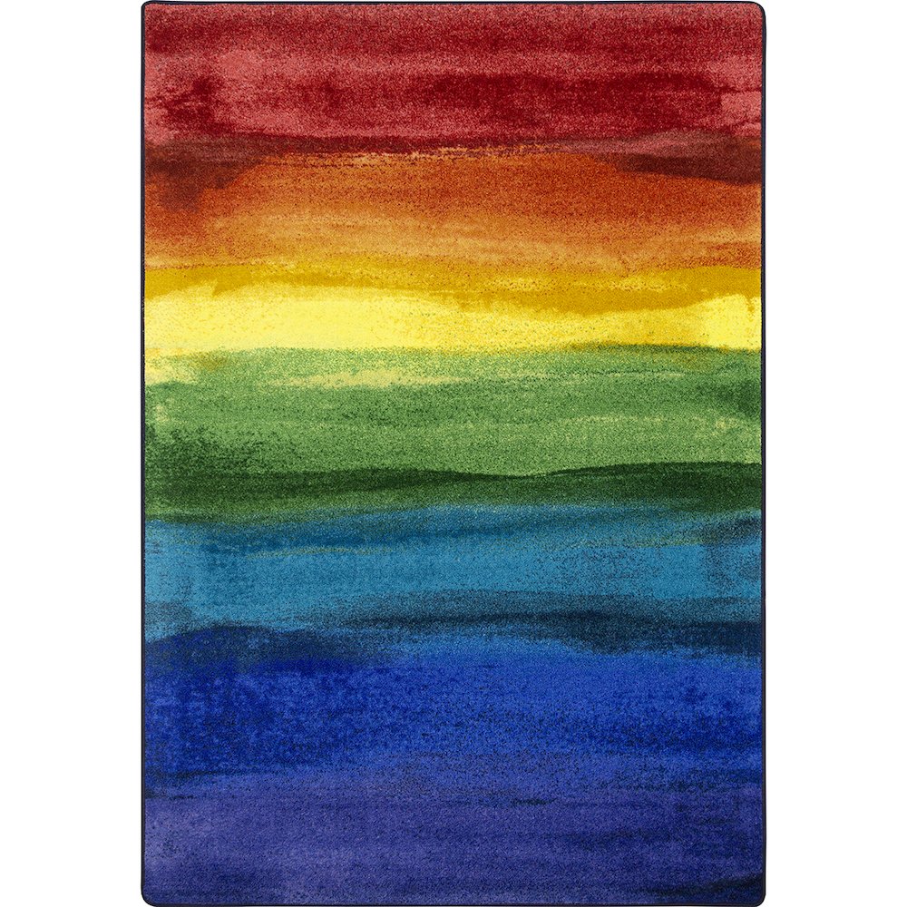 Kid Essentials Rainbow Magic 10'9" x 13'2" Area Rug in Color Rainbow. Picture 1
