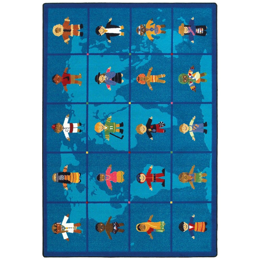Kid Essentials Reach Across the World 10'9" x 13'2" Area Rug in Color Multi. Picture 1