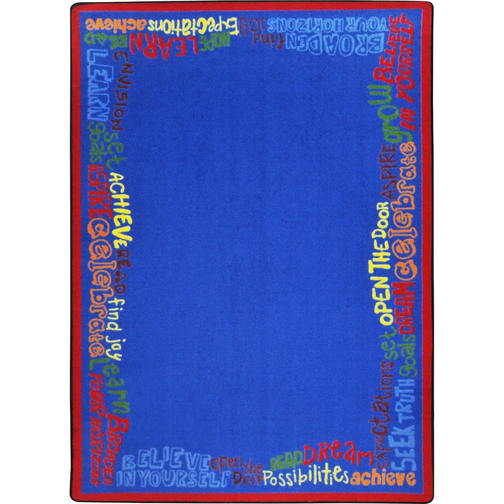 Kid Essentials Read Believe & Achieve 10'9" x 13'2" Area Rug in Color Multi. Picture 1