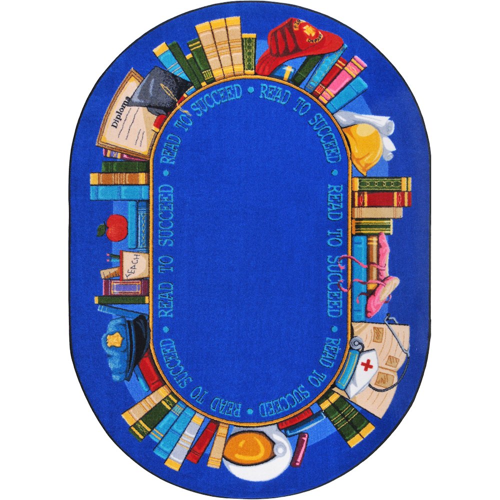 Kid Essentials Read to Succeed 10'9" x 13'2" Oval Area Rug in Color Multi. Picture 1