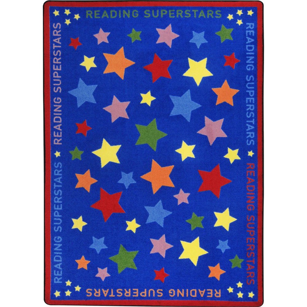 Kid Essentials Reading Superstars 10'9" x 13'2" Area Rug in Color Multi. Picture 1