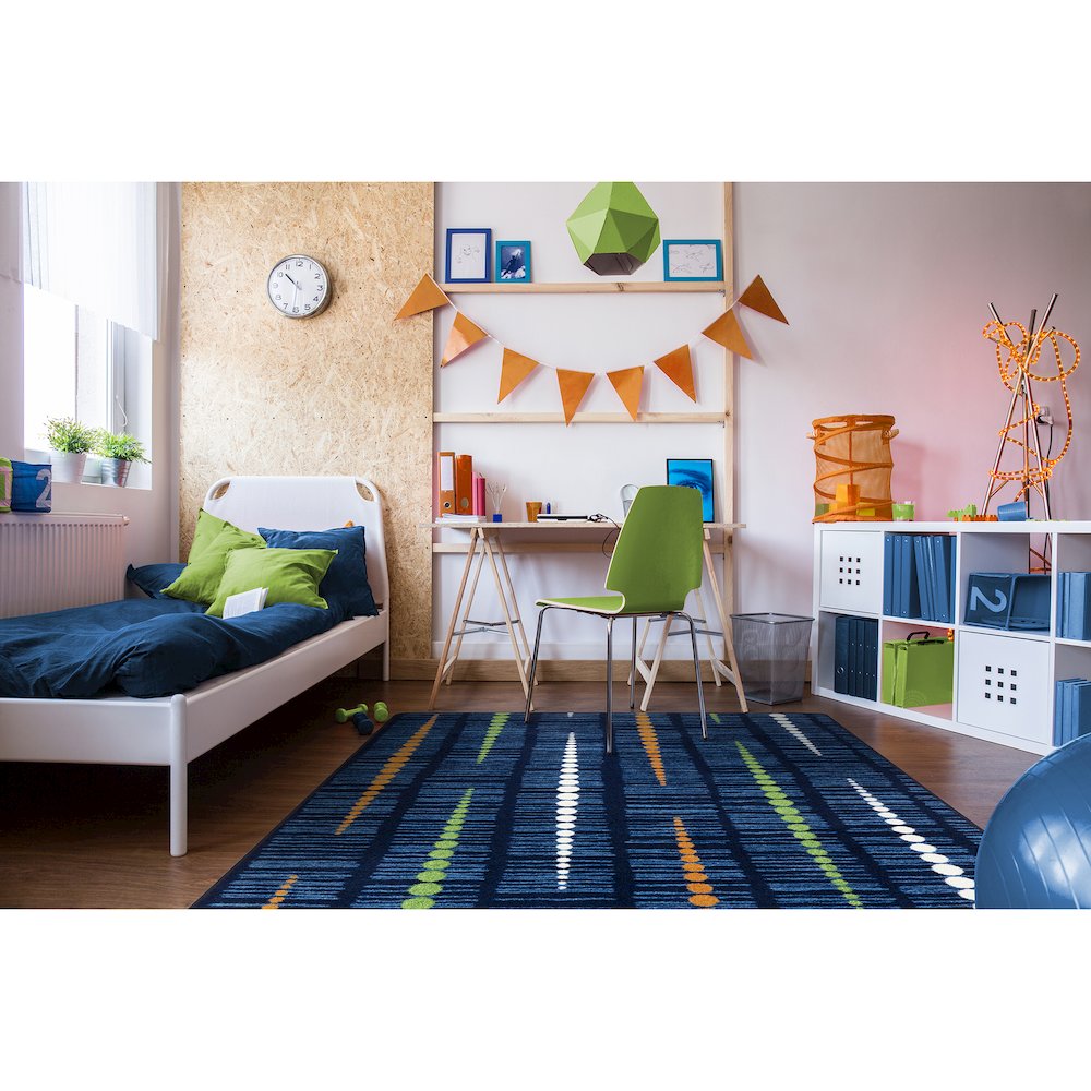 Kid Essentials Recoil 7'8" x 10'9" Area Rug in Color Citrus. Picture 3