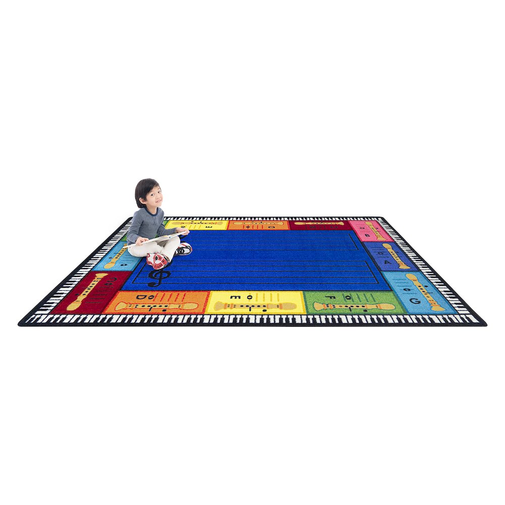 Recorderific 10'9" x 13'2" Area Rug in Color Multi. Picture 4