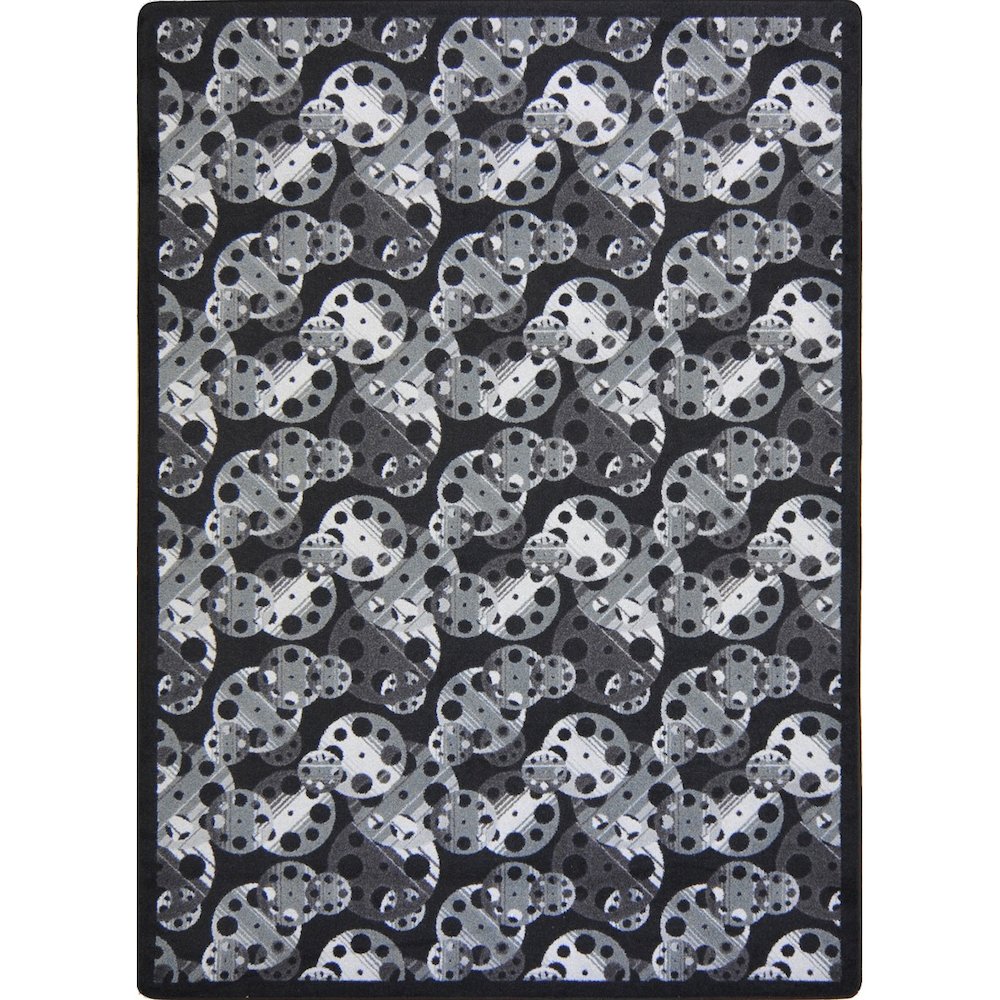 Any Day Matinee Reeling 7'8" x 10'9" Area Rug in Color Black. Picture 1