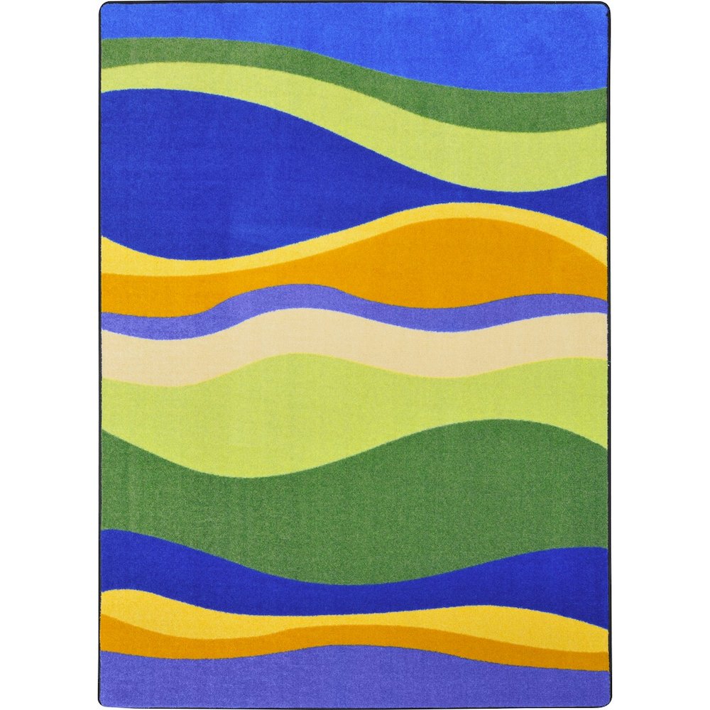 Kid Essentials Riding Waves 10'9" x 13'2" Area Rug in Color Multi. Picture 1