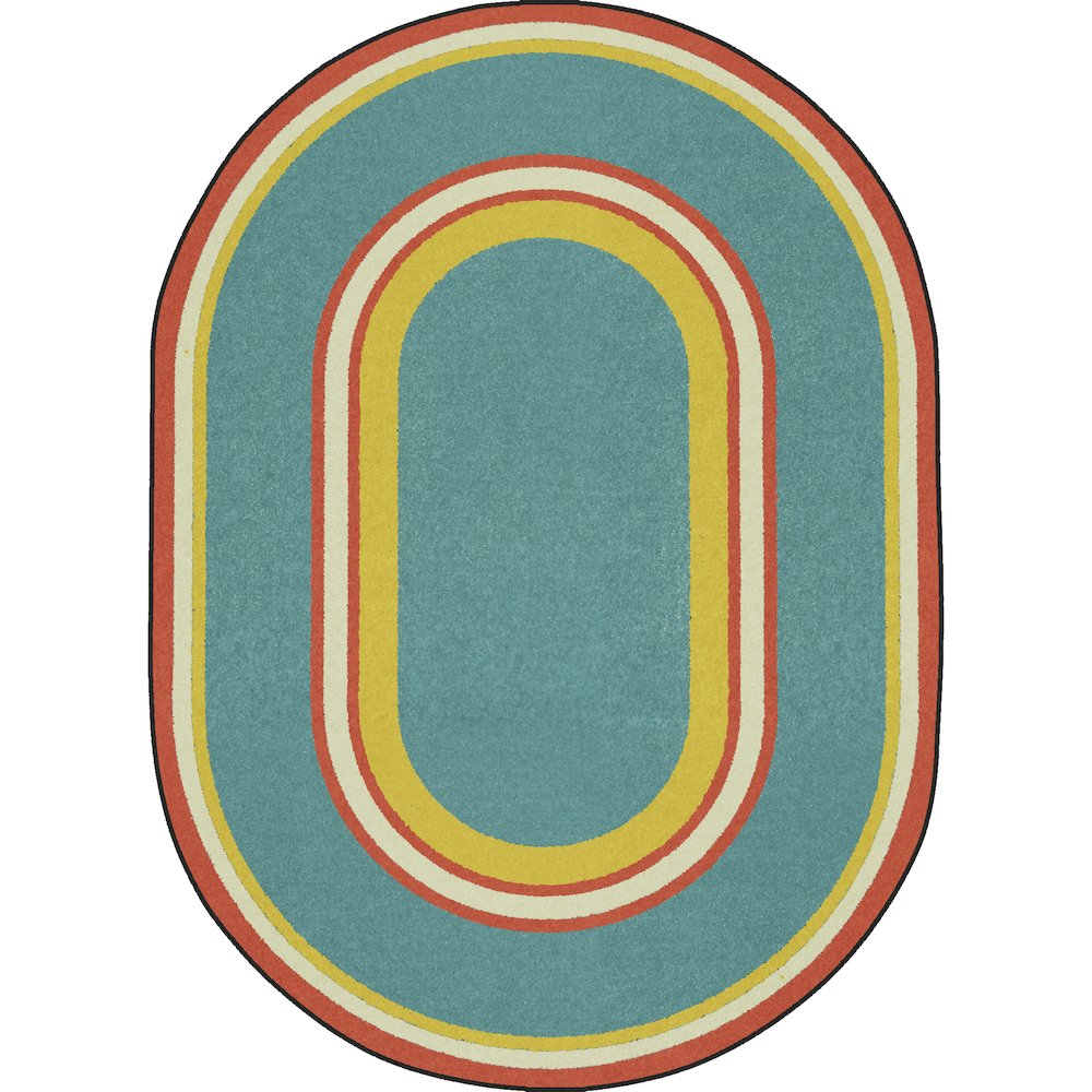 Kid Essentials Ripples 7'8" x 10'9" Oval Area Rug in Color Beach. Picture 1