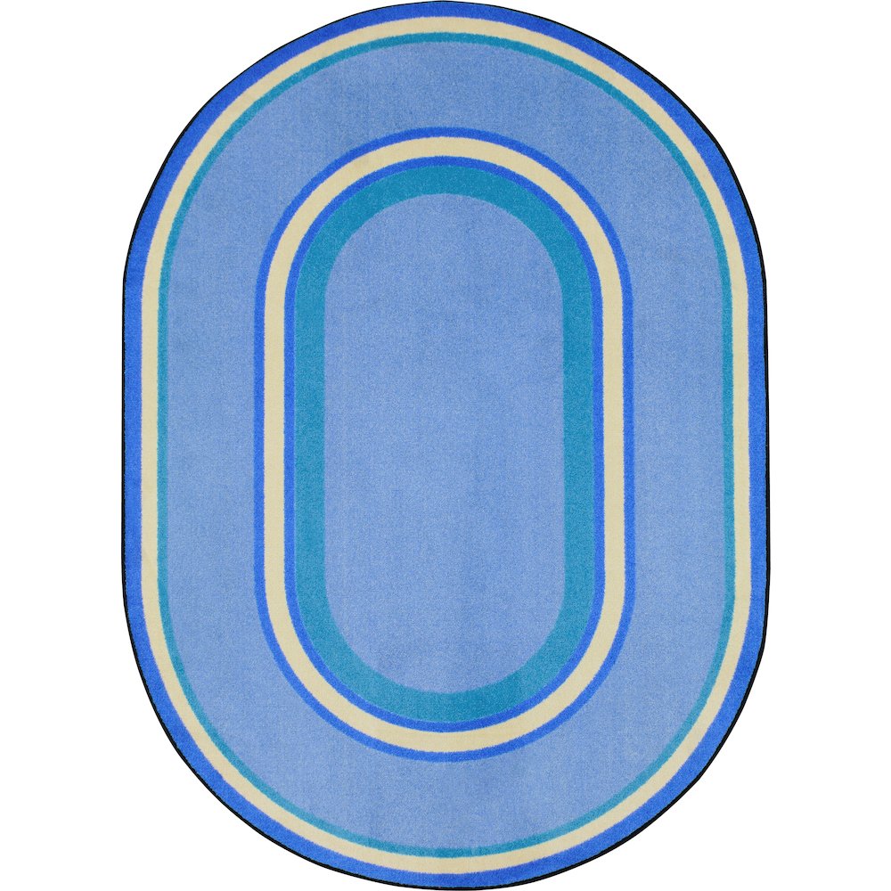 Kid Essentials Ripples 7'8" x 10'9" Oval Area Rug in Color Boy Blue. Picture 1