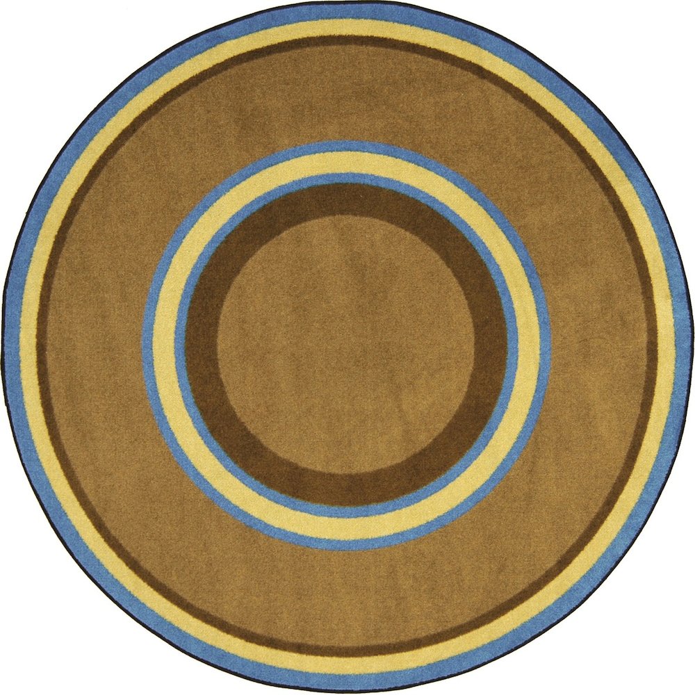 Kid Essentials Ripples 13'2" Round Area Rug in Color Chocolate. Picture 1