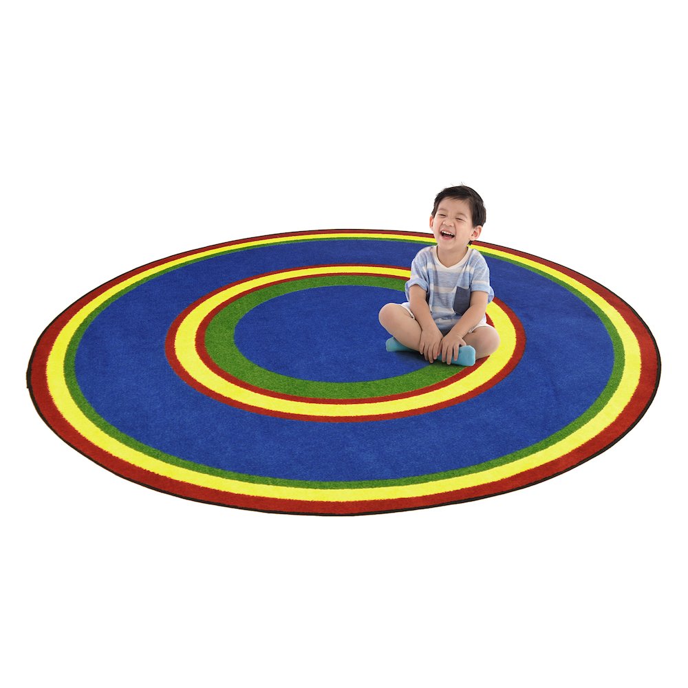 Kid Essentials Ripples 13'2" Round Area Rug in Color Primary. Picture 2