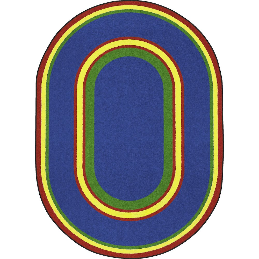 Kid Essentials Ripples 7'8" x 10'9" Oval Area Rug in Color Primary. Picture 1