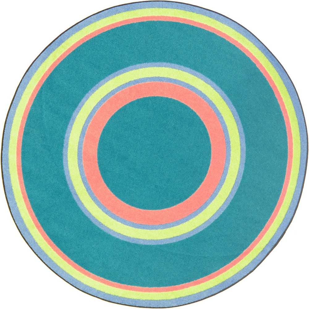 Kid Essentials Ripples 13'2" Round Area Rug in Color Teen. Picture 1