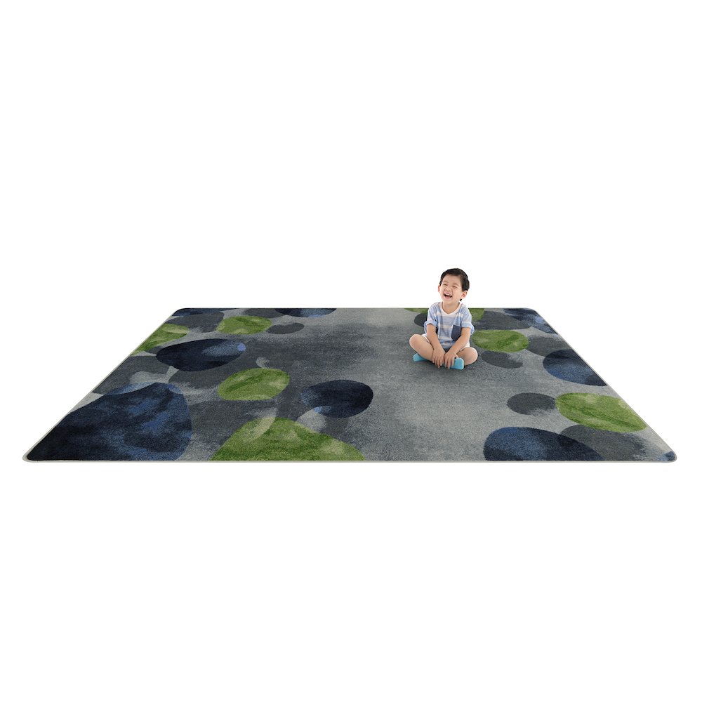 Kid Essentials Riverstone 10'9" x 13'2" Area Rug in Color Gray. Picture 7