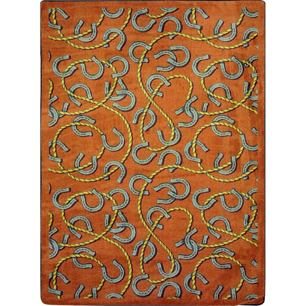 Kaleidoscope Rodeo 7'8" x 10'9" Area Rug in Color Rust. Picture 1