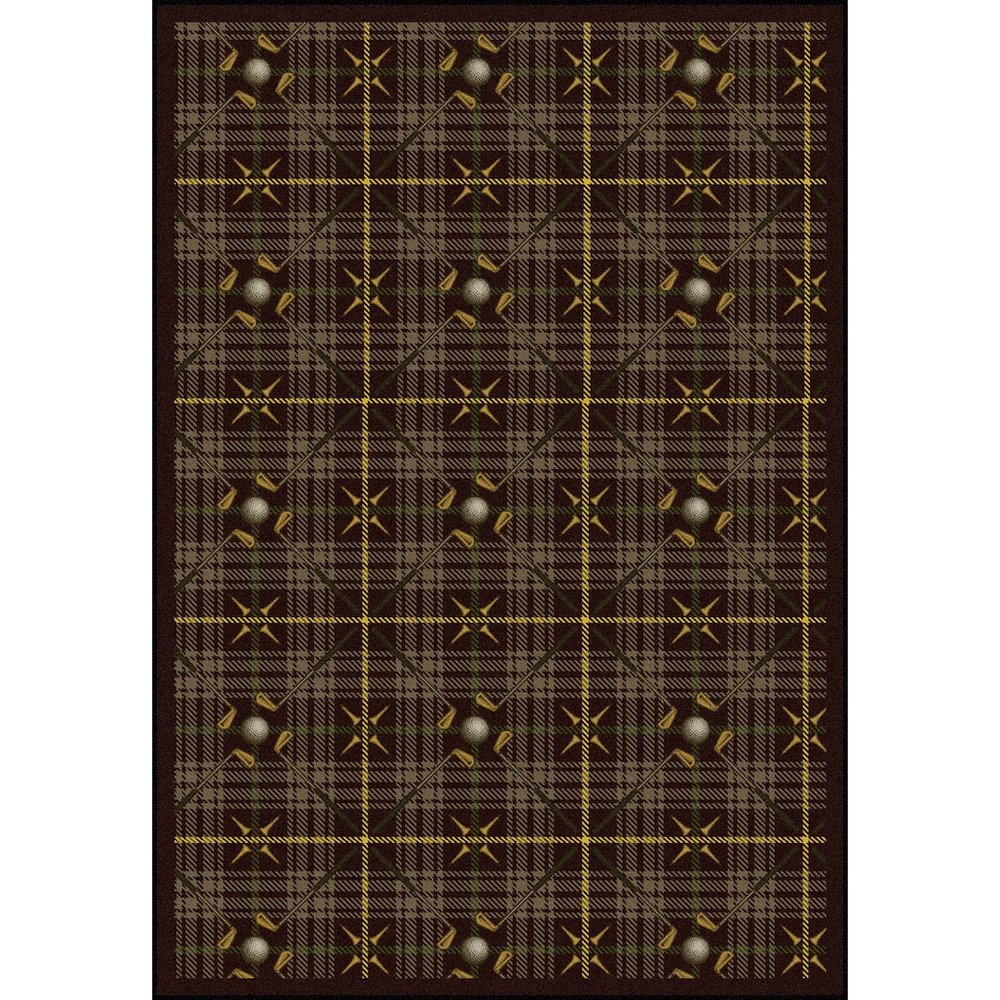 Games People Play Saint Andrews 7'8" x 10'9" Area Rug in Color Bark Brown. Picture 1