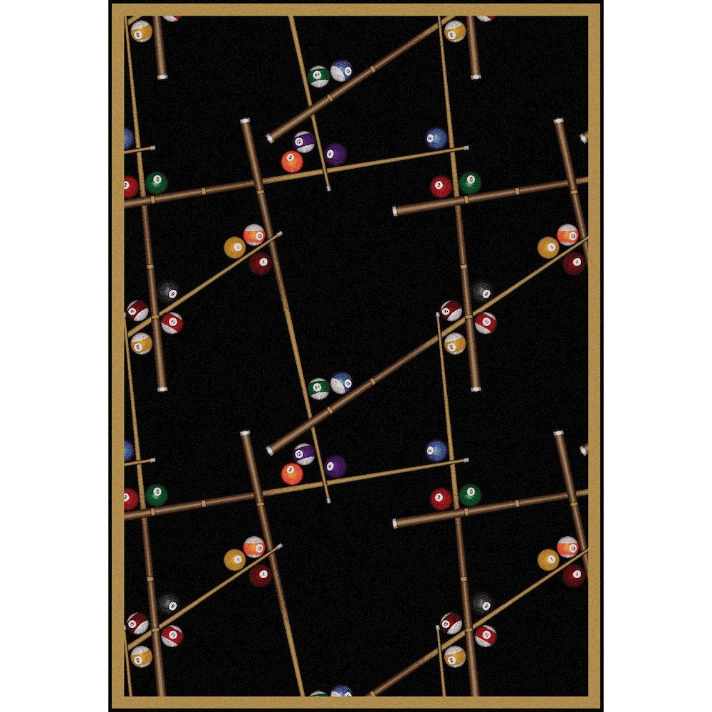 Games People Play Snookered 7'8" x 10'9" Area Rug in Color Black. Picture 1