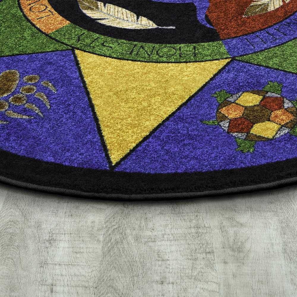 Kid Essentials Spirit of Truth 13'2" Round Area Rug in Color Multi. Picture 2