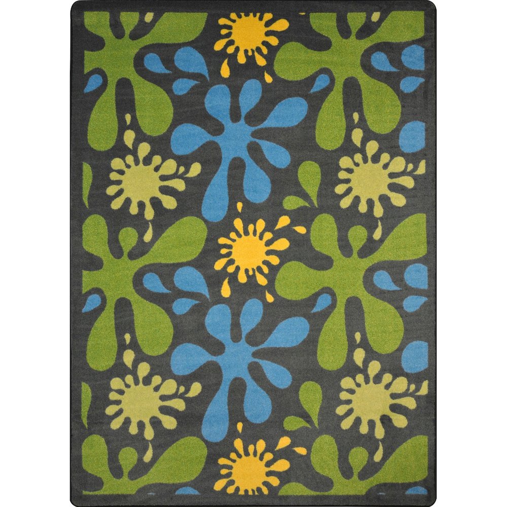 Kid Essentials Splat 7'8" x 10'9" Area Rug in Color Gray. Picture 1