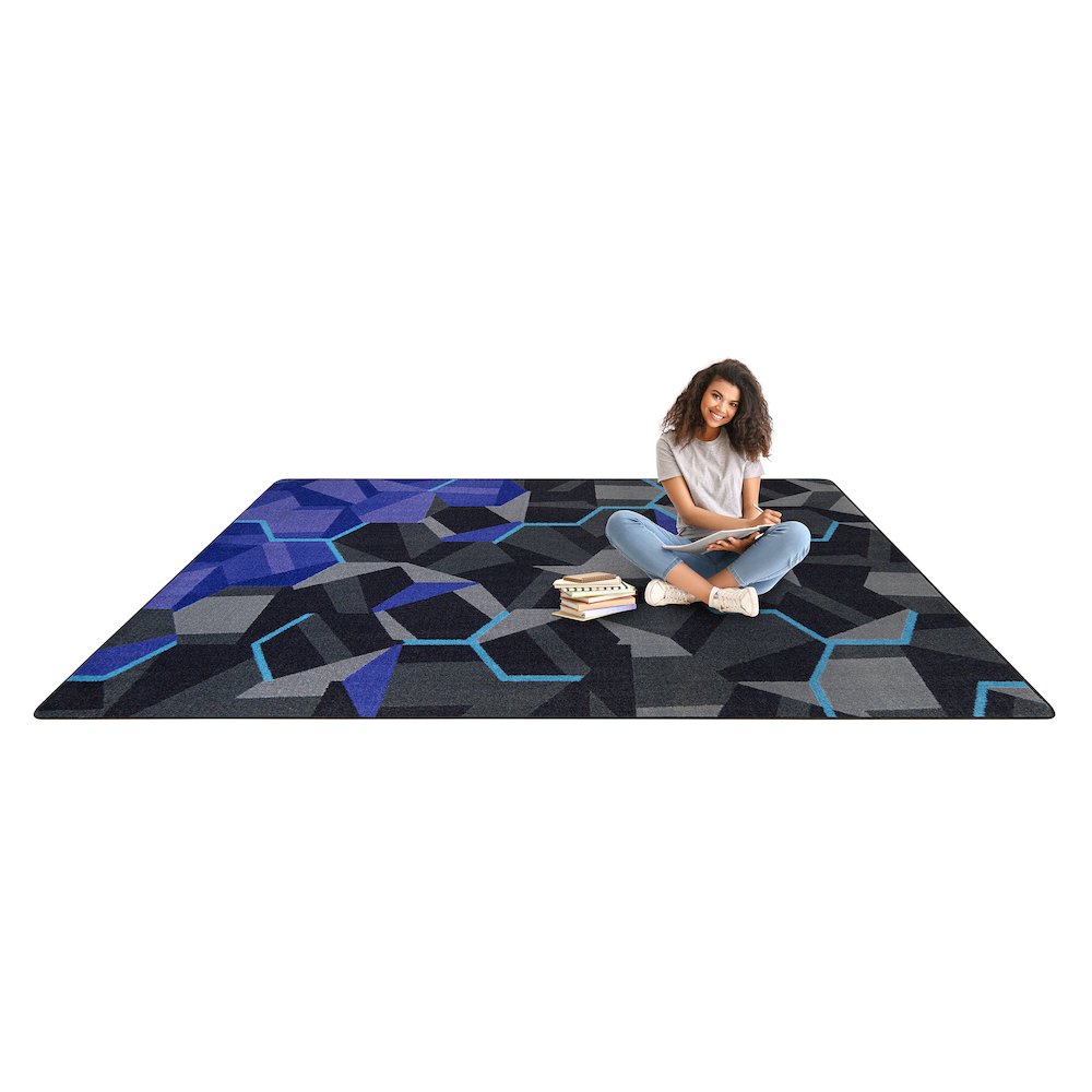 Kid Essentials Stealth 10'9" x 13'2" Area Rug in Color Violet. Picture 4