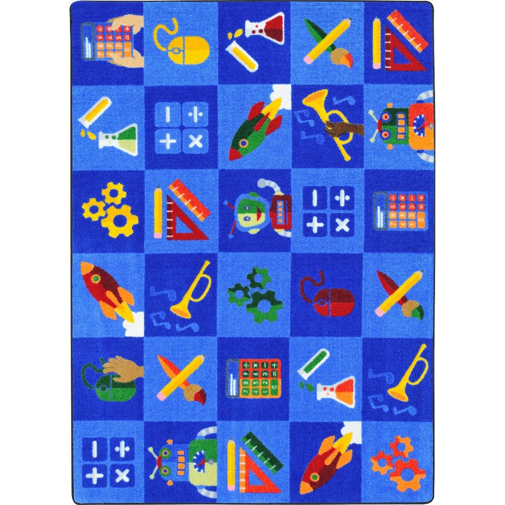 Kid Essentials STEAM into Learning 10'9" x 13'2" Area Rug in Color Multi. Picture 1