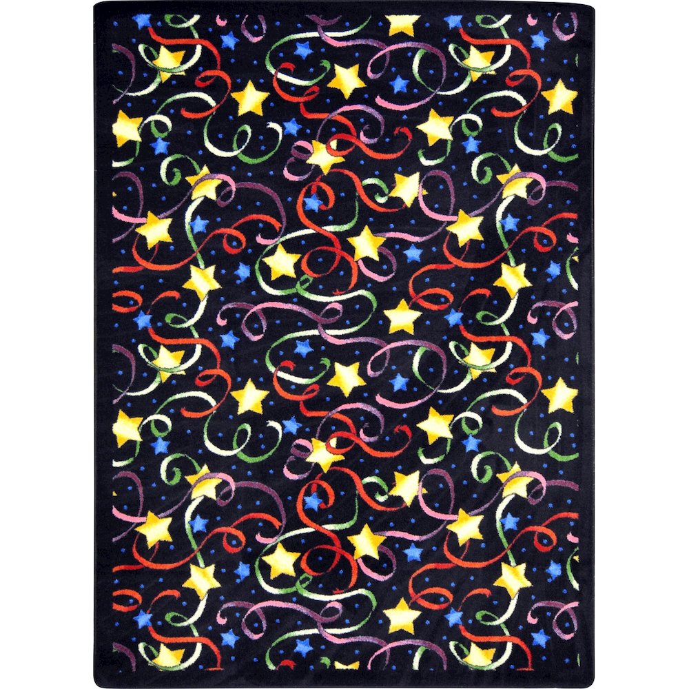 Kaleidoscope Streamers and Stars 7'8" x 10'9" Area Rug in Color Multi. Picture 1