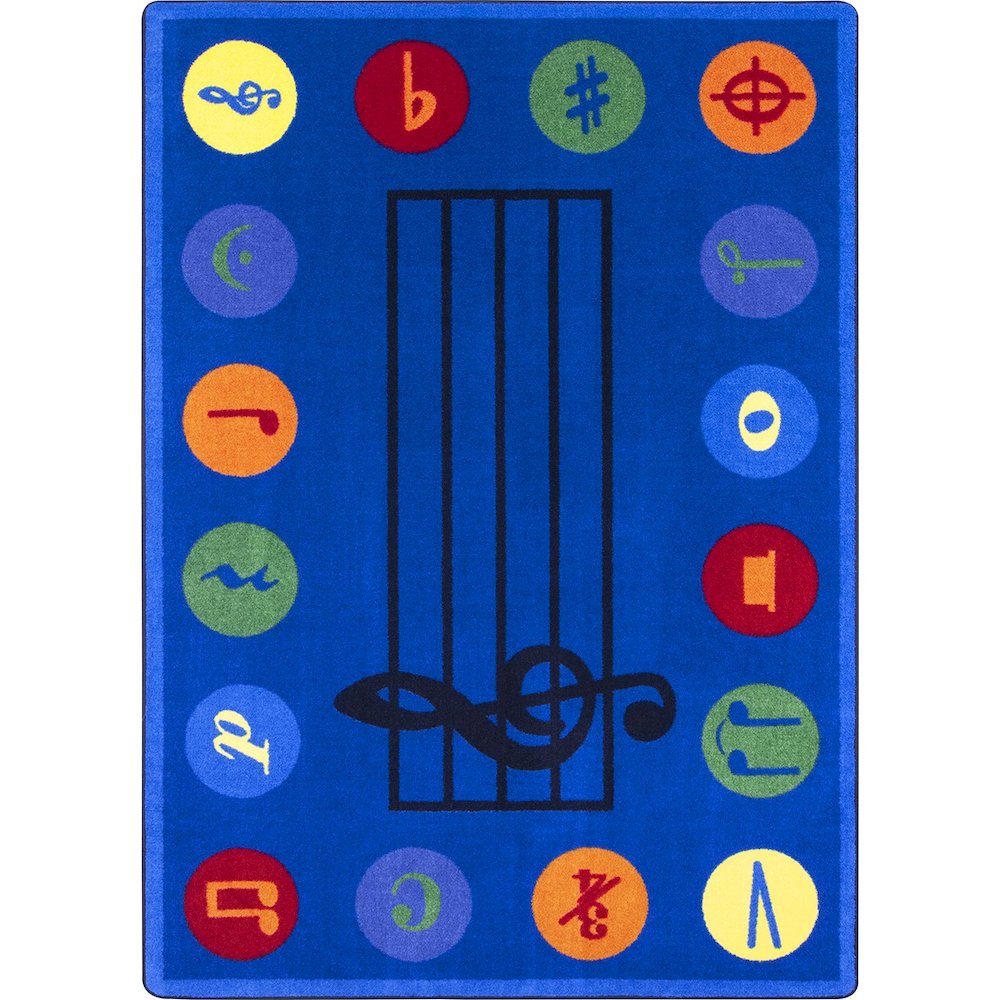 Kid Essentials Take Note 10'9" x 13'2" Area Rug in Color Multi. Picture 1