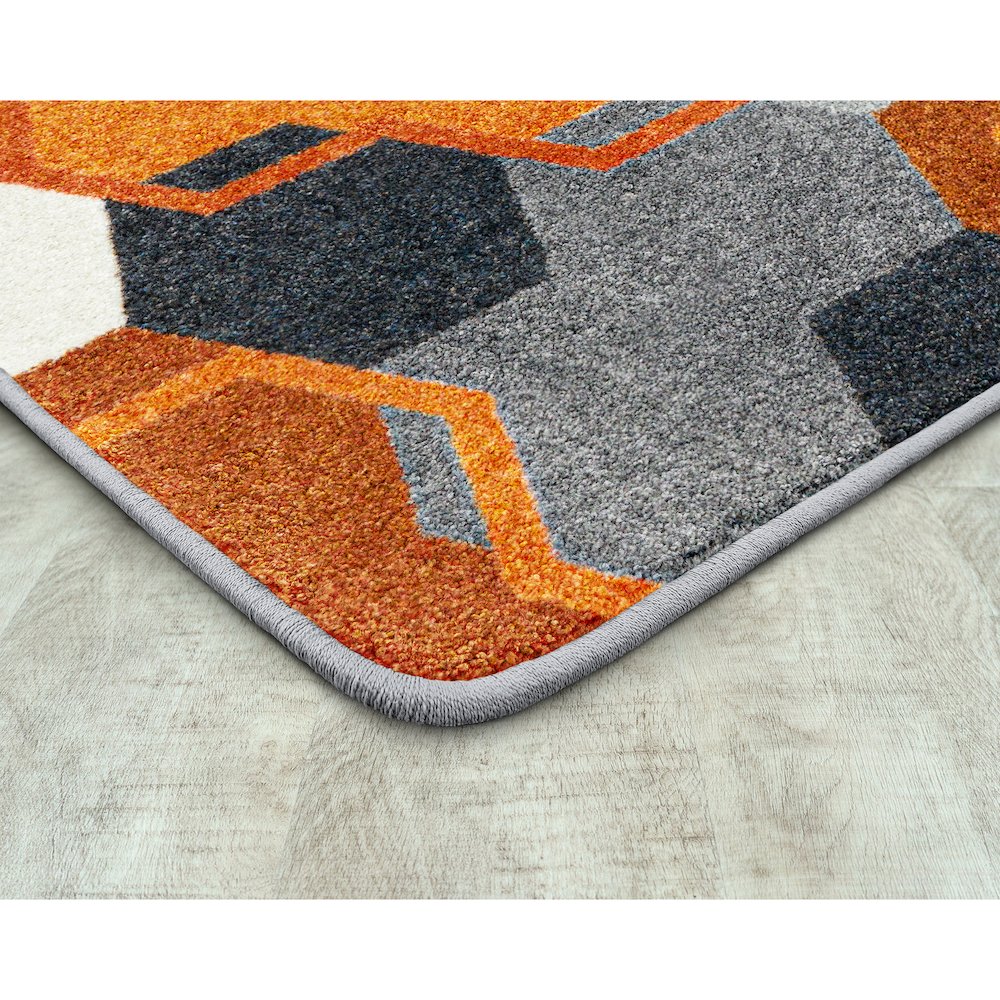 Kid Essentials Team Up 10'9" x 13'2" Area Rug in Color Orange. Picture 2