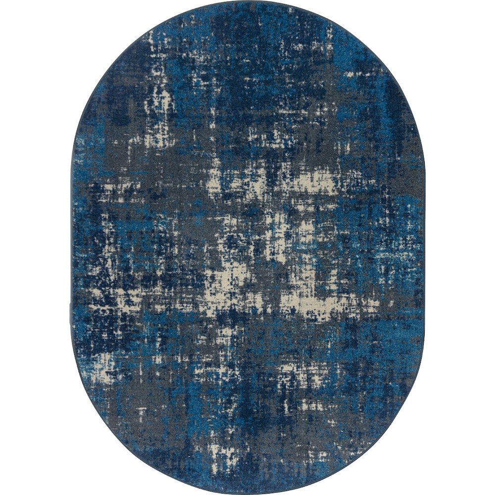 Kid Essentials Terra Mae 10'9" x 13'2" Oval Area Rug in Color Marine. Picture 1