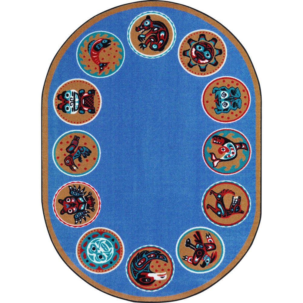 Kid Essentials The Circle 10'9" x 13'2" Oval Area Rug in Color Multi. Picture 1