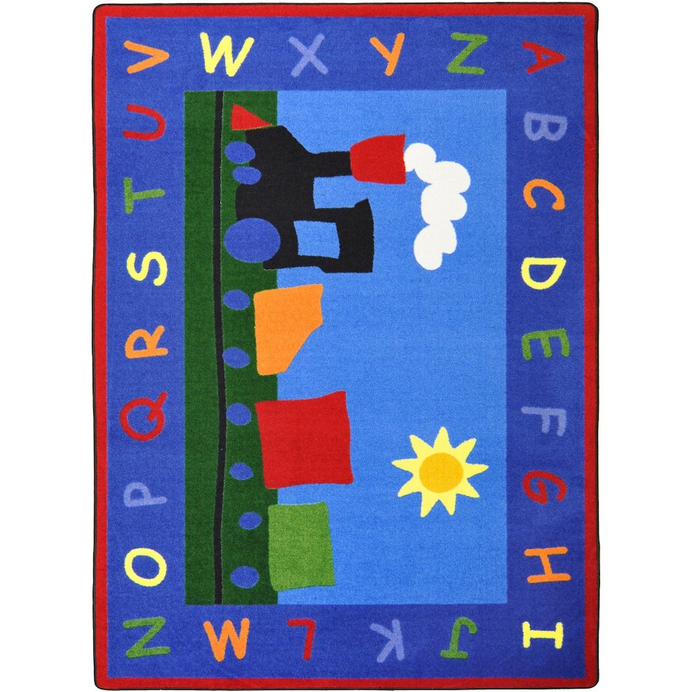 Kid Essentials Tiny Train 10'9" x 13'2" Area Rug in Color Multi. Picture 1