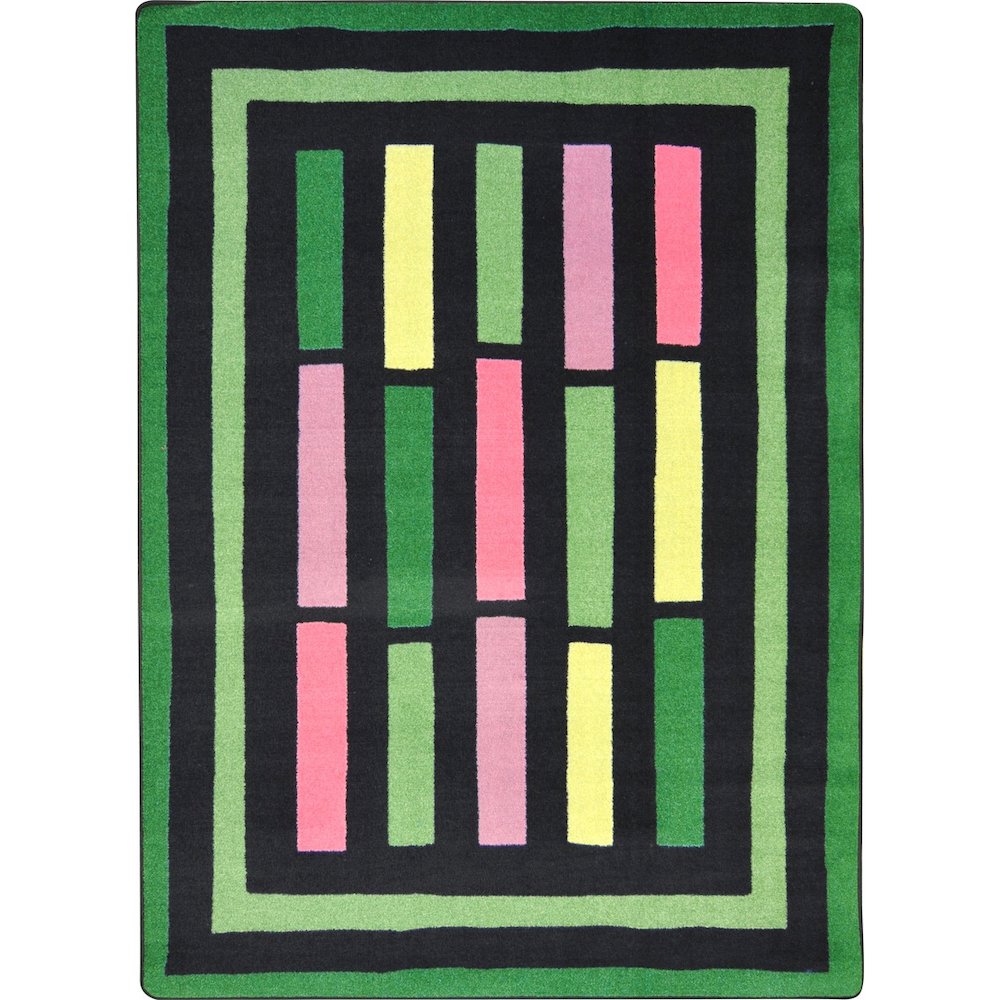 Kid Essentials Traffic Jam 7'8" x 10'9" Area Rug in Color Green. Picture 1