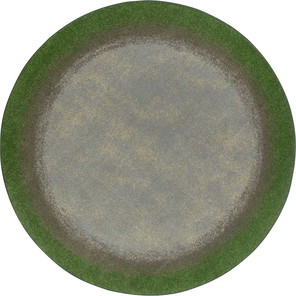 Kid Essentials Urban Edges 13'2" Round Area Rug in Color Meadow. Picture 1