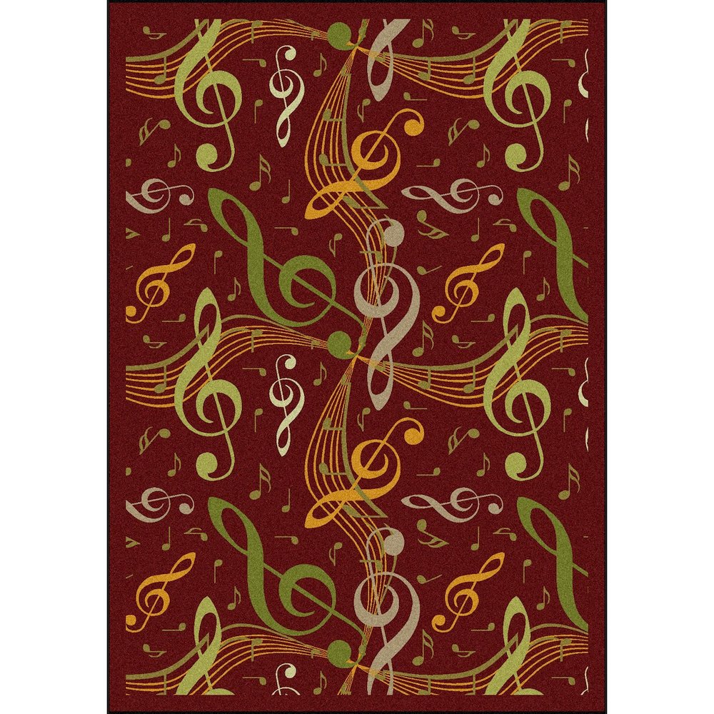 Kid Essentials Virtuoso 7'8" x 10'9" Area Rug in Color Burgundy. Picture 1