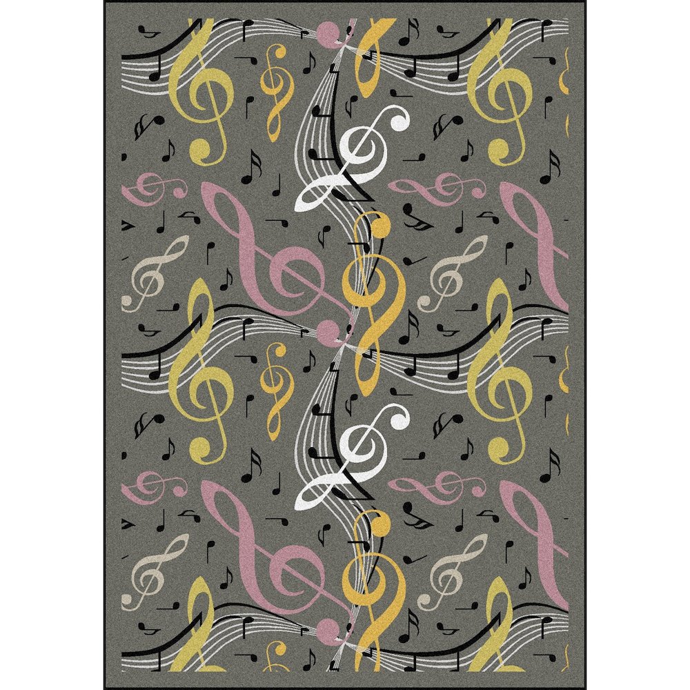 Kid Essentials Virtuoso 7'8" x 10'9" Area Rug in Color Gray. Picture 1