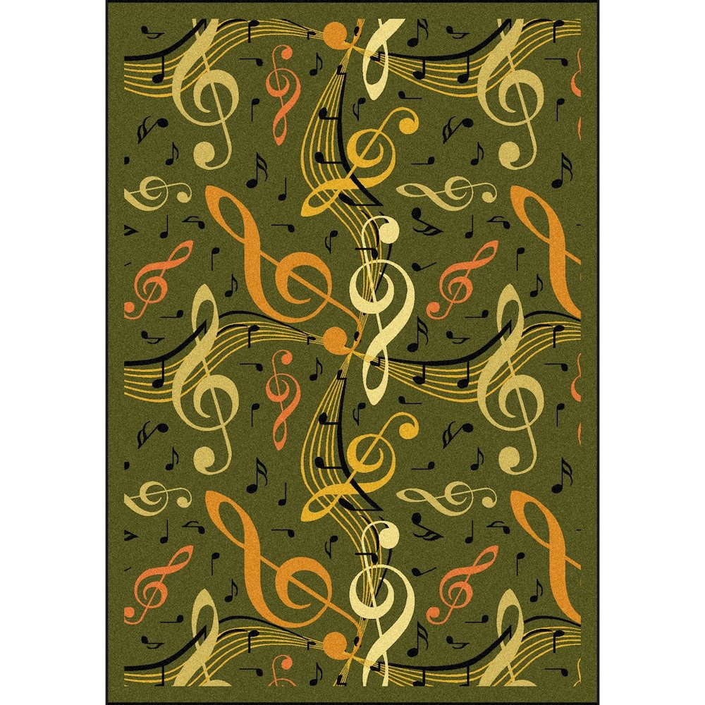 Kid Essentials Virtuoso 7'8" x 10'9" Area Rug in Color Green. Picture 1