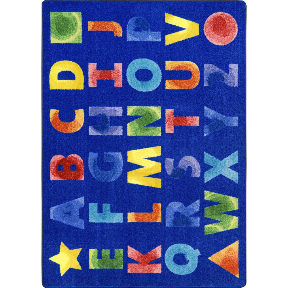 Kid Essentials Watercolor Alphabet 10'9" x 13'2" Area Rug in Color Rainbow. Picture 1