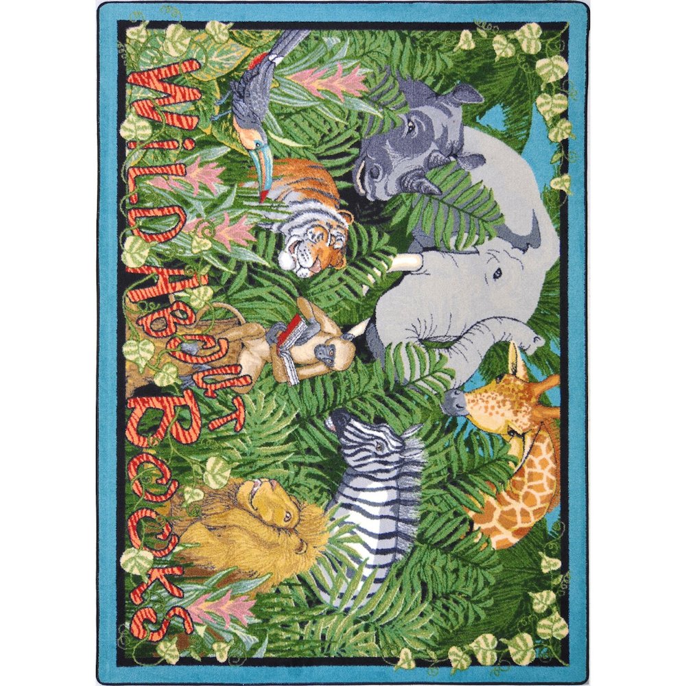 Kid Essentials Wild About Books 7'8" x 10'9" Area Rug in Color Multi. Picture 1