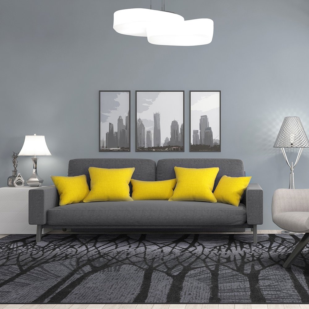 First Take Woodland Way 5'4" x 7'8" Area Rug in Color Goldenrod. Picture 3