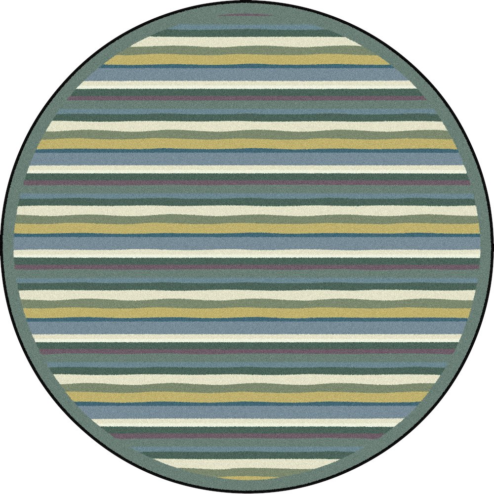 Kid Essentials Yipes Stripes 13'2" Round Area Rug in Color Soft. Picture 1