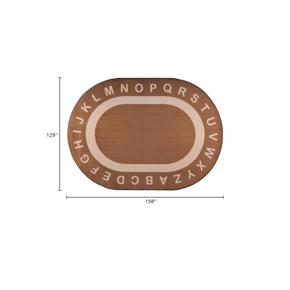 Kid Essentials Endless Alphabet 10'9" x 13'2" Area Rug in Color Mocha. Picture 2