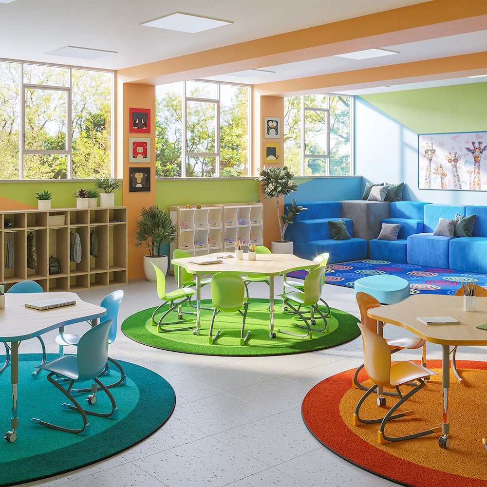 Kid Essentials All Around 10'9" x 13'2" Oval Area Rug in Color Orange. Picture 2