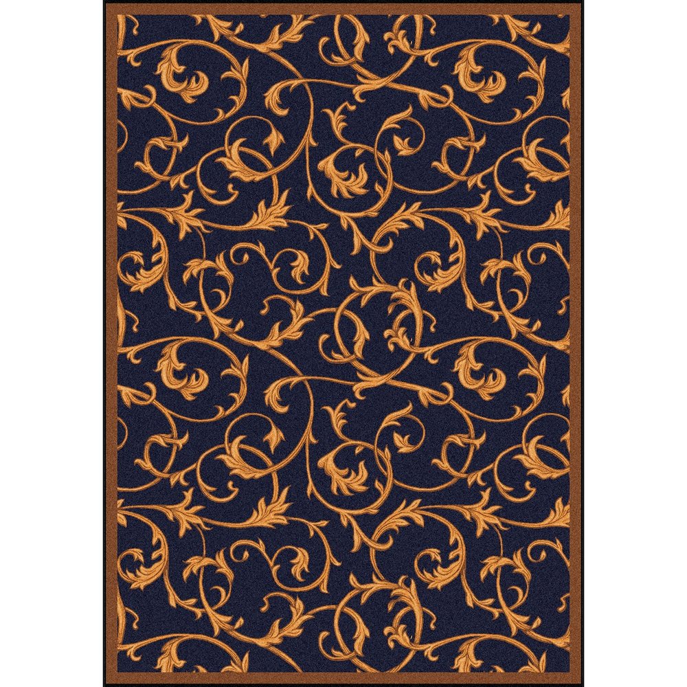 Any Day Matinee Acanthus 10'9" x 13'2" Area Rug in Color Navy. Picture 1