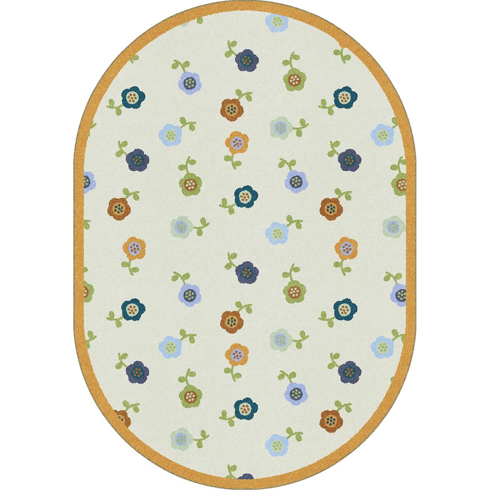 Kid Essentials Awesome Blossom 10'9" x 13'2" Oval Area Rug in Color Bold. Picture 1