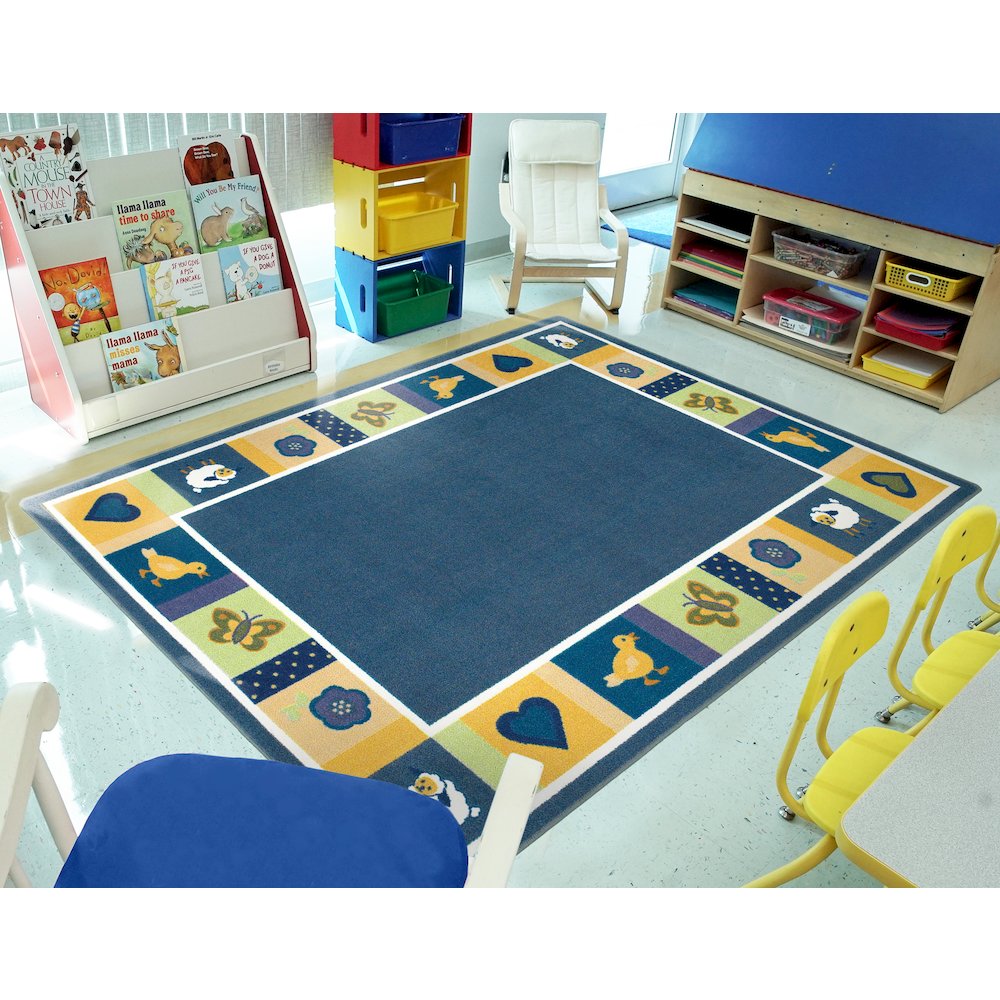 Kid Essentials Baby Blues 10'9" x 13'2" Area Rug in Color Bold. Picture 2