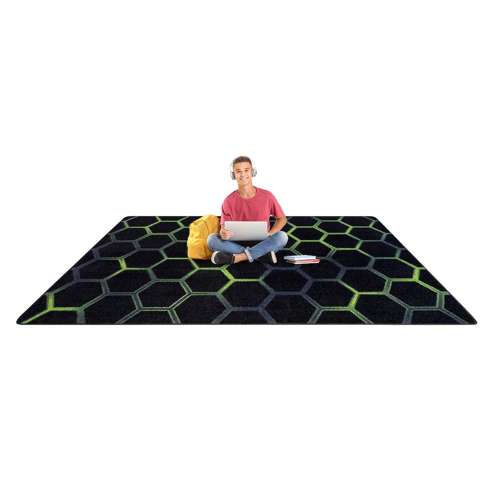 Kid Essentials Breakout 10'9" x 13'2" Area Rug in Color Emerald. Picture 4